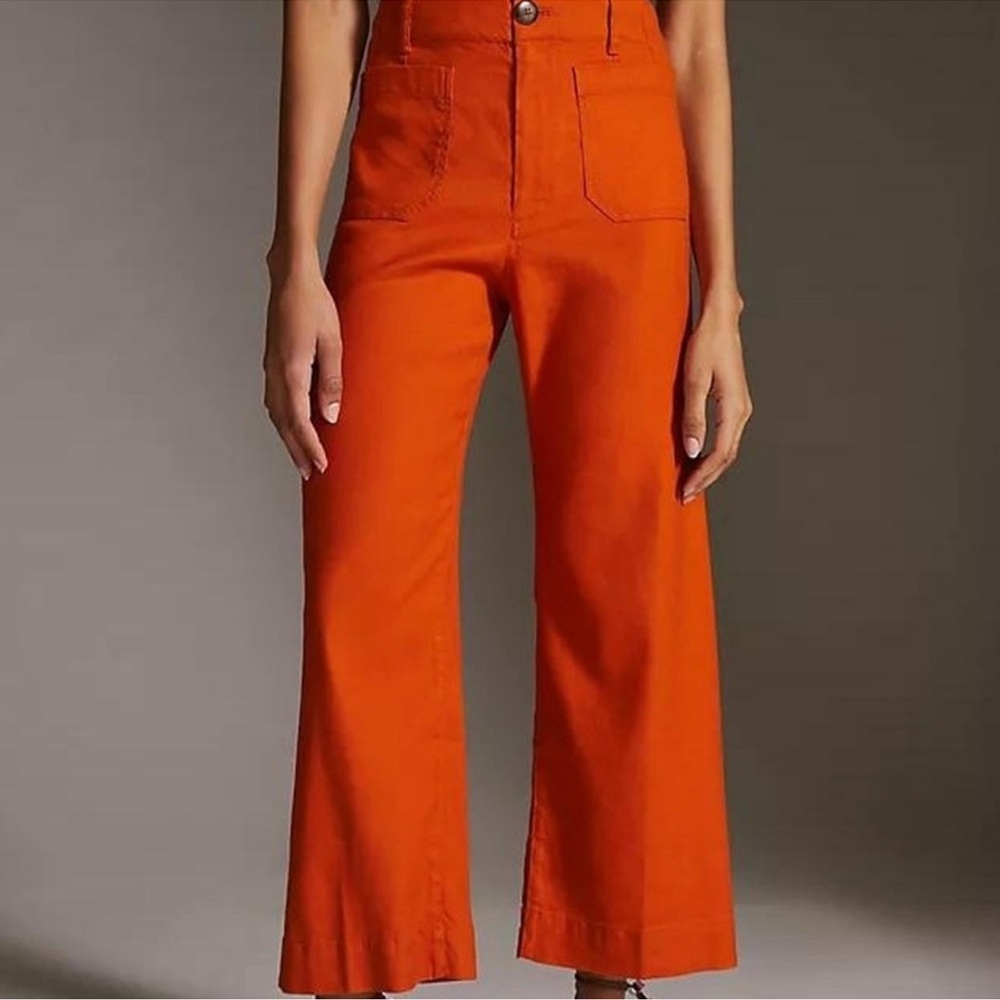 Maeve Vibrant Orange Colette Pant Anthropology 18w
